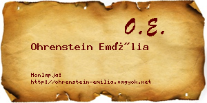 Ohrenstein Emília névjegykártya